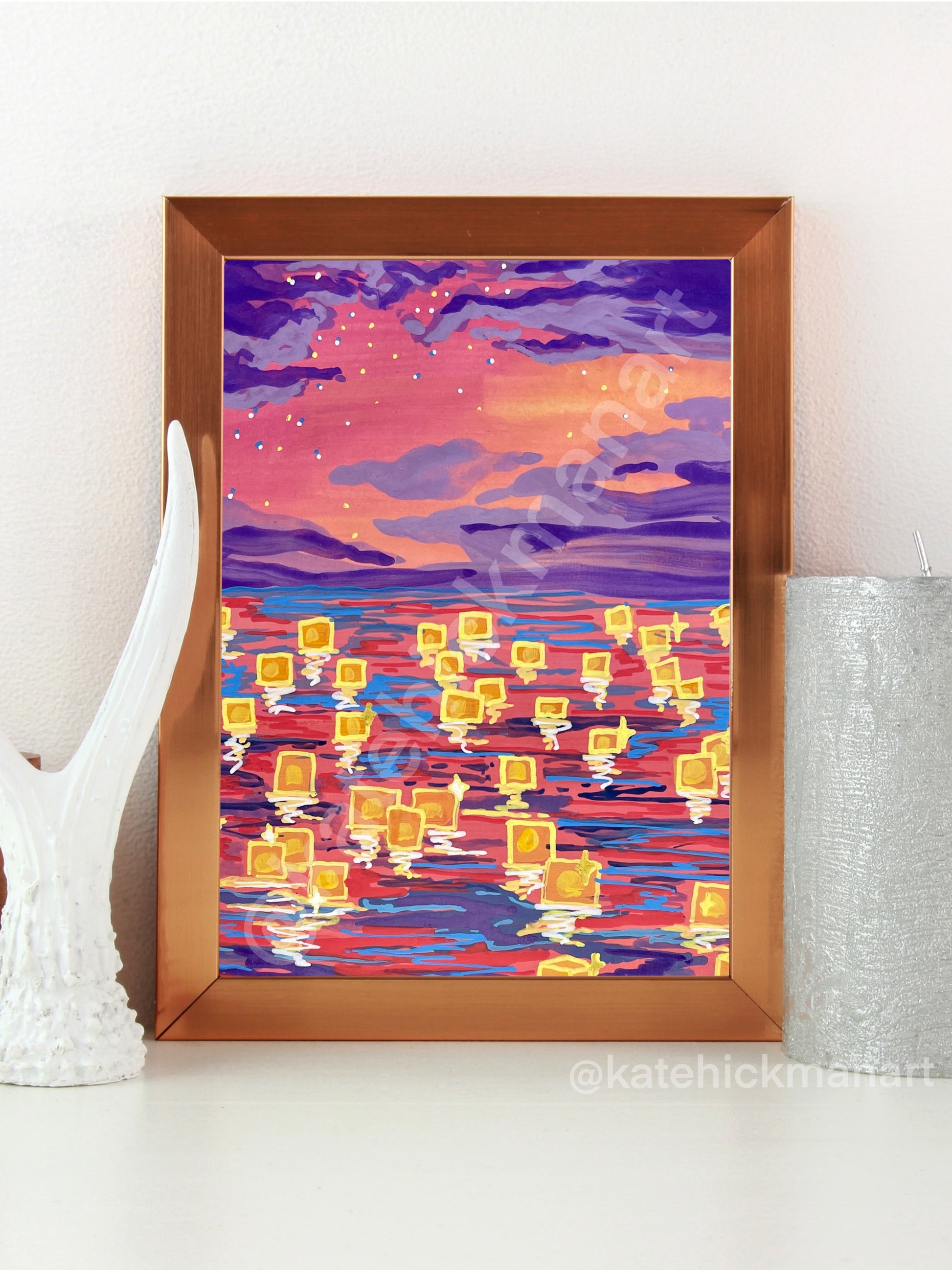 Floating Lanterns Gleam Sketchbook Print