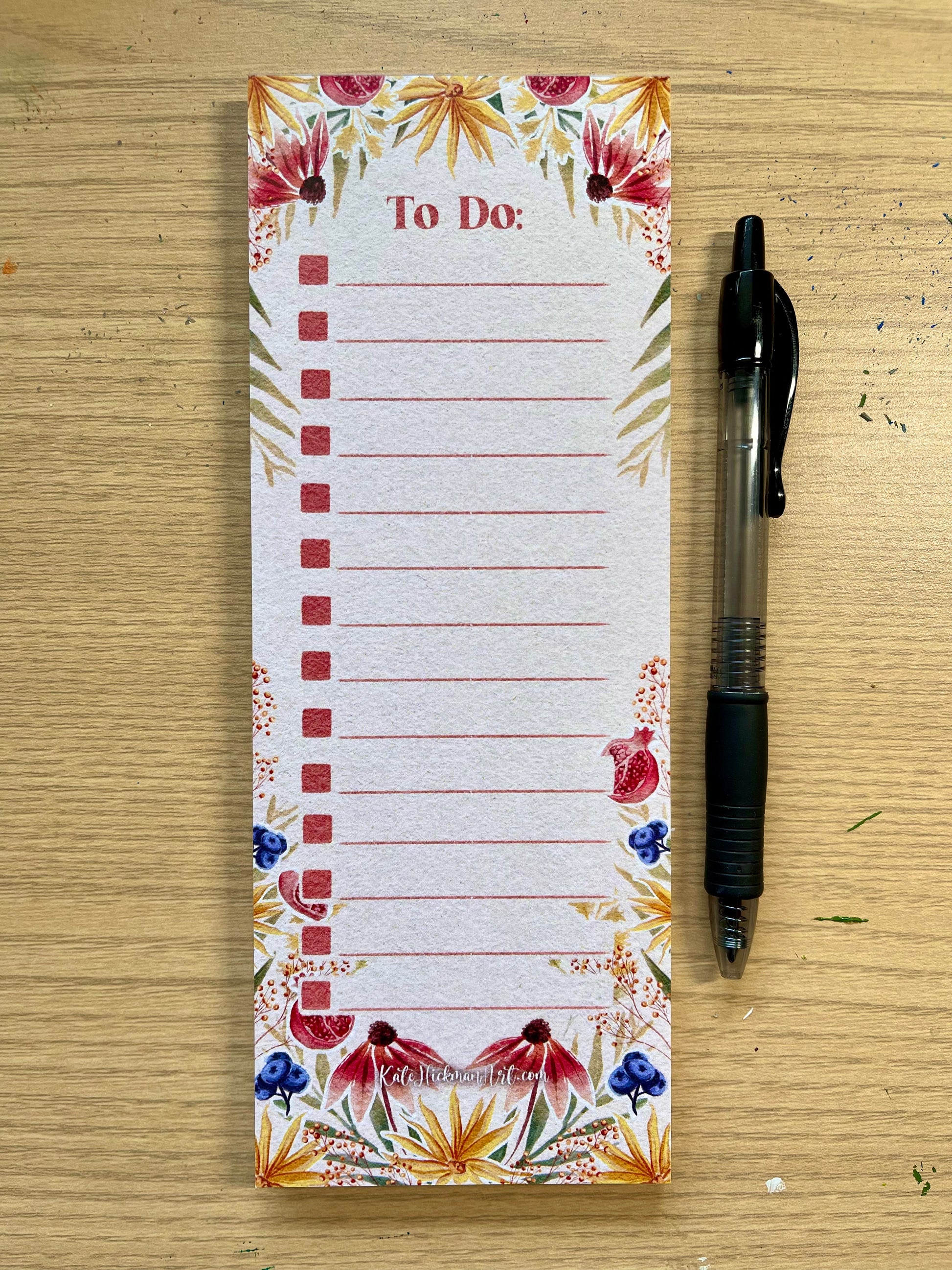 Fall Floral To-Do Notepad